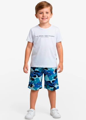 Select - Conjunto Infantil Camiseta e Bermuda Azul - SELECT