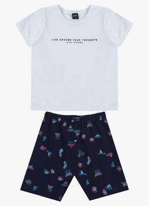 Select - Conjunto Infantil Camiseta e Bermuda Azul - SELECT