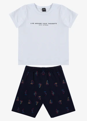 Select - Conjunto Infantil Camiseta e Bermuda Azul - SELECT