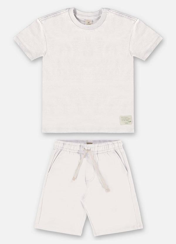 Up Baby - Conjunto Infantil Camiseta e Bermuda Bege