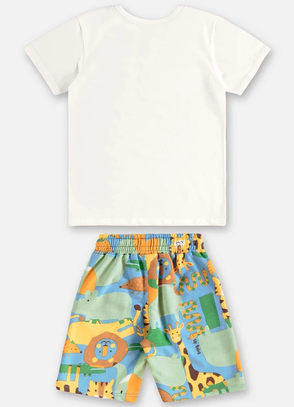 Up Baby - Conjunto Infantil Camiseta e Bermuda Bege 3