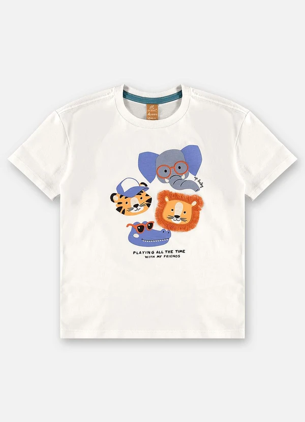 Up Baby - Conjunto Infantil Camiseta e Bermuda Bege 4