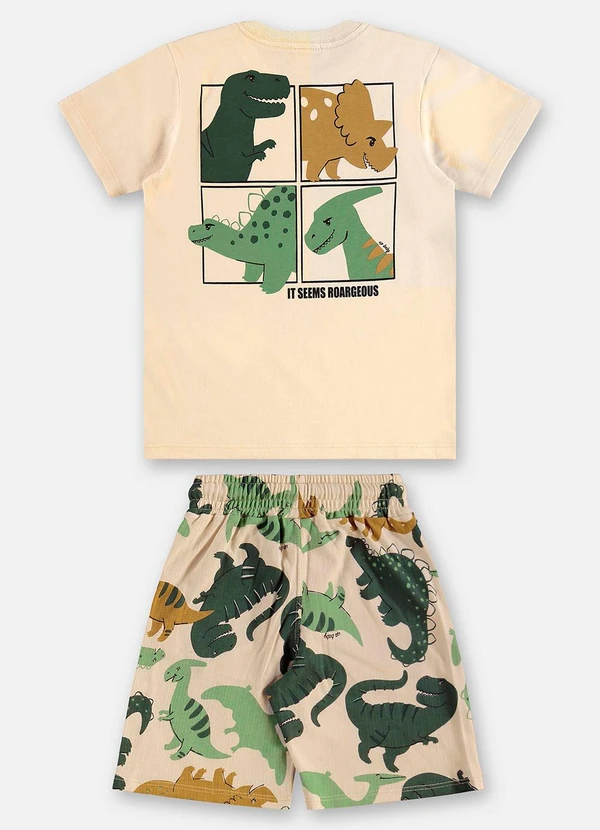 Up Baby - Conjunto Infantil Camiseta e Bermuda Bege 4