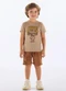 Up Baby - Conjunto Infantil Camiseta e Bermuda Bege - variação: Bege