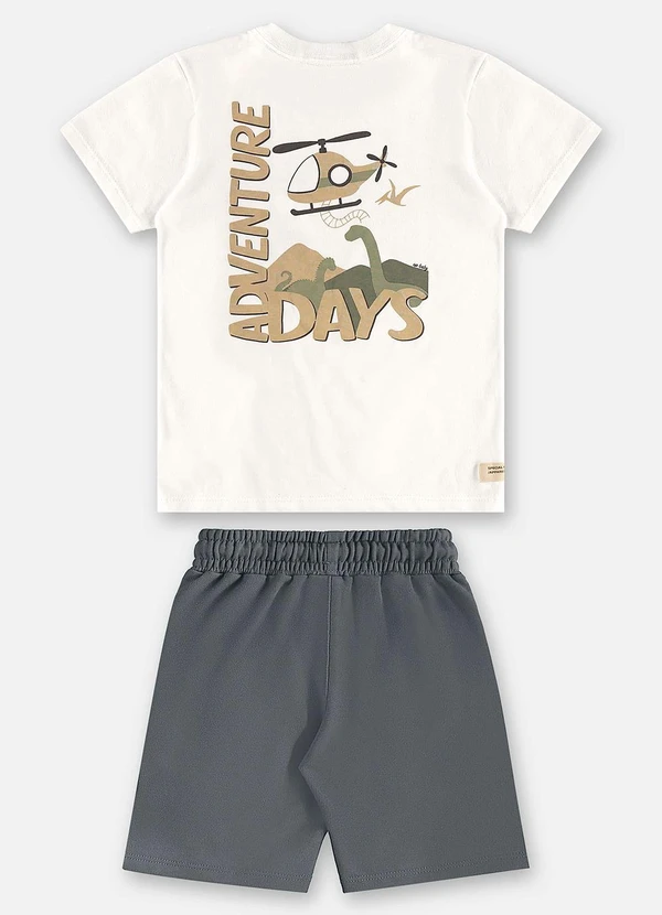 Up Baby - Conjunto Infantil Camiseta e Bermuda Bege 4