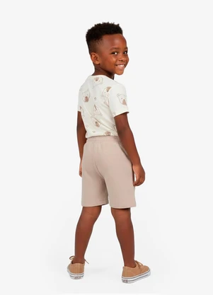 Trick Nick - Conjunto Infantil Camiseta e Bermuda Bege - TRICK NICK