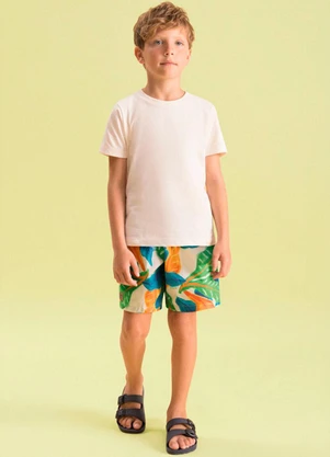 Bugbee - Conjunto Infantil Camiseta e Bermuda Bege - BUGBEE