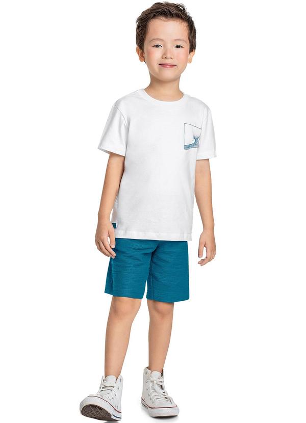 Quimby - Conjunto Infantil Camiseta e Bermuda Branco