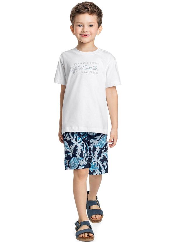 Quimby - Conjunto Infantil Camiseta e Bermuda Branco