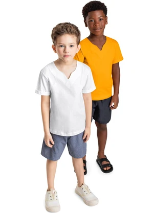 Quimby - Conjunto Infantil Camiseta e Bermuda Branco - QUIMBY