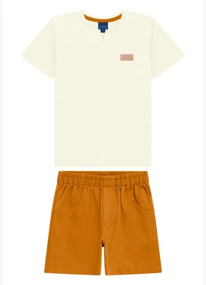 Ddk - Conjunto Infantil Camiseta e Bermuda Branco - DDK