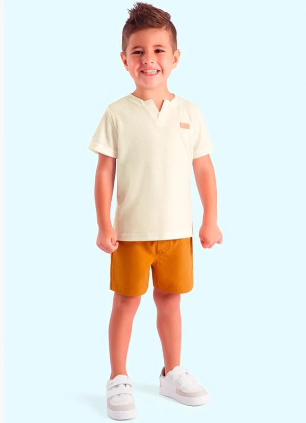 Ddk - Conjunto Infantil Camiseta e Bermuda Branco