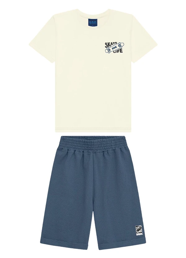 Ddk - Conjunto Infantil Camiseta e Bermuda Branco 2