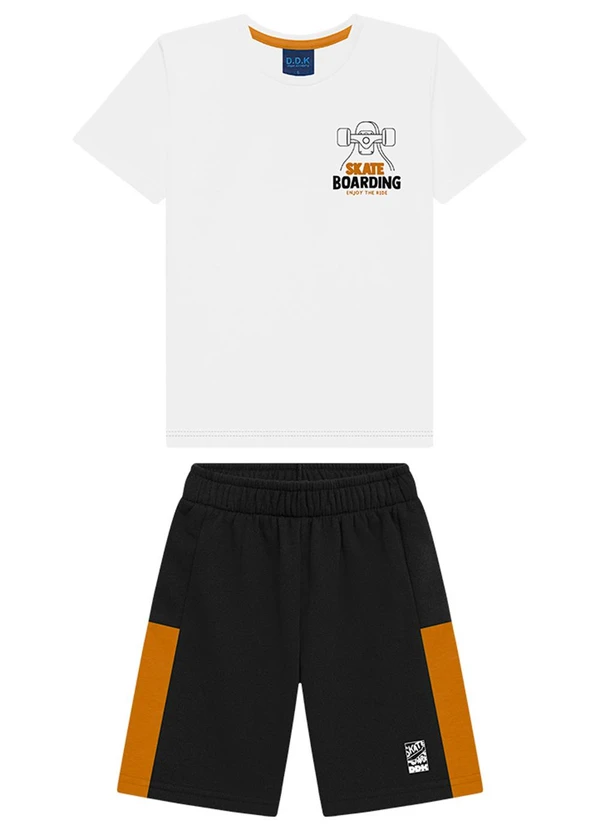Ddk - Conjunto Infantil Camiseta e Bermuda Branco