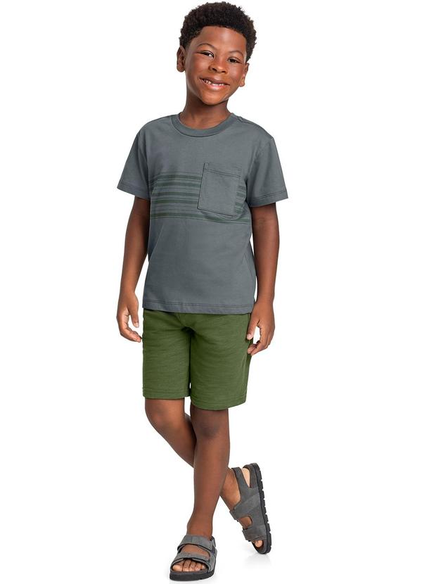 Quimby - Conjunto Infantil Camiseta e Bermuda Cinza