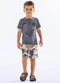 Up Baby - Conjunto Infantil Camiseta e Bermuda Bege - variação: Cinza