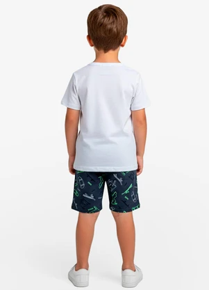 Select - Conjunto Infantil Camiseta e Bermuda Cinza - SELECT
