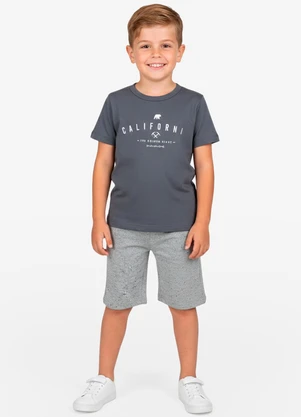 Select - Conjunto Infantil Camiseta e Bermuda Cinza - SELECT