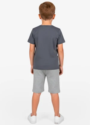 Select - Conjunto Infantil Camiseta e Bermuda Cinza - SELECT