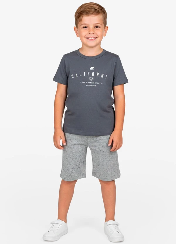 Select - Conjunto Infantil Camiseta e Bermuda Cinza