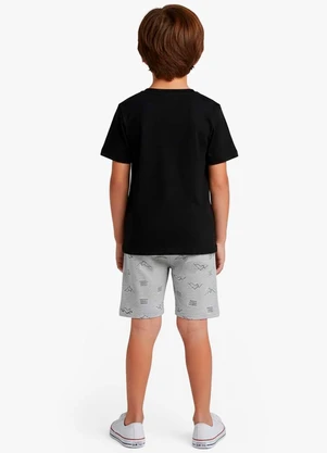 Select - Conjunto Infantil Camiseta e Bermuda Cinza - SELECT