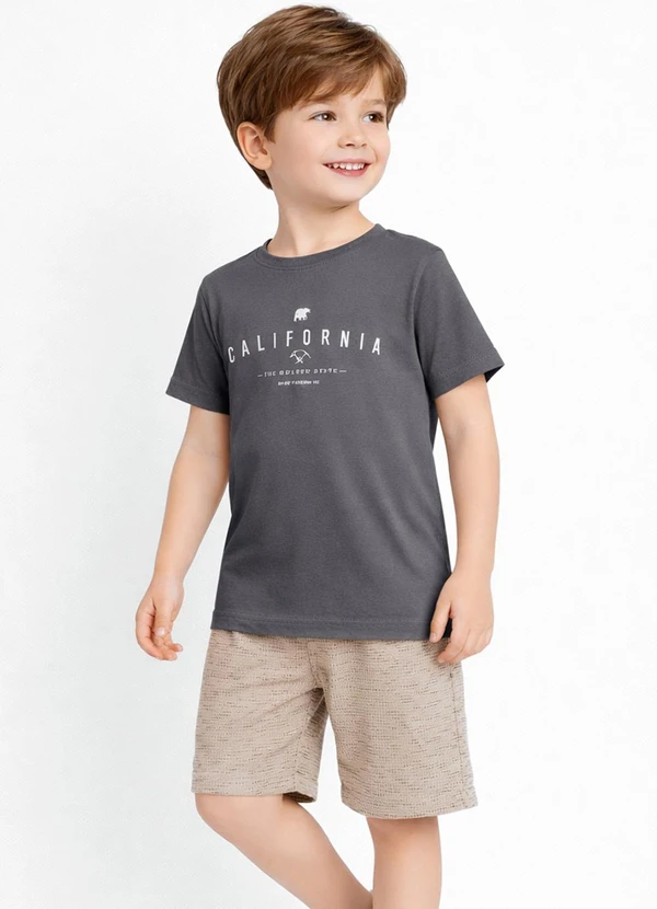 Select - Conjunto Infantil Camiseta e Bermuda Cinza