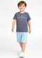Select - Conjunto Infantil Camiseta e Bermuda Azul - variação: Cinza