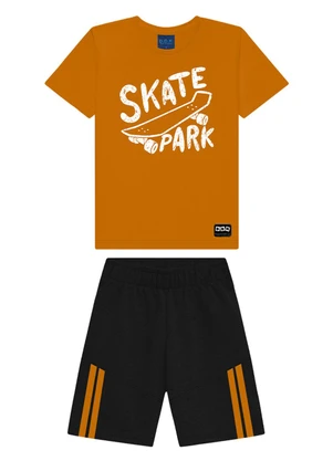 Ddk - Conjunto Infantil Camiseta e Bermuda Laranja - DDK