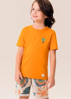 Bugbee - Conjunto Infantil Camiseta e Bermuda Laranja - BUGBEE