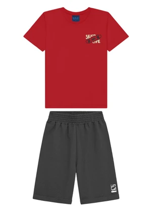 Ddk - Conjunto Infantil Camiseta e Bermuda Marrom - DDK