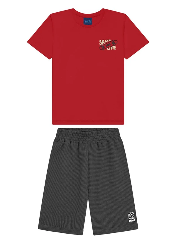 Ddk - Conjunto Infantil Camiseta e Bermuda Marrom