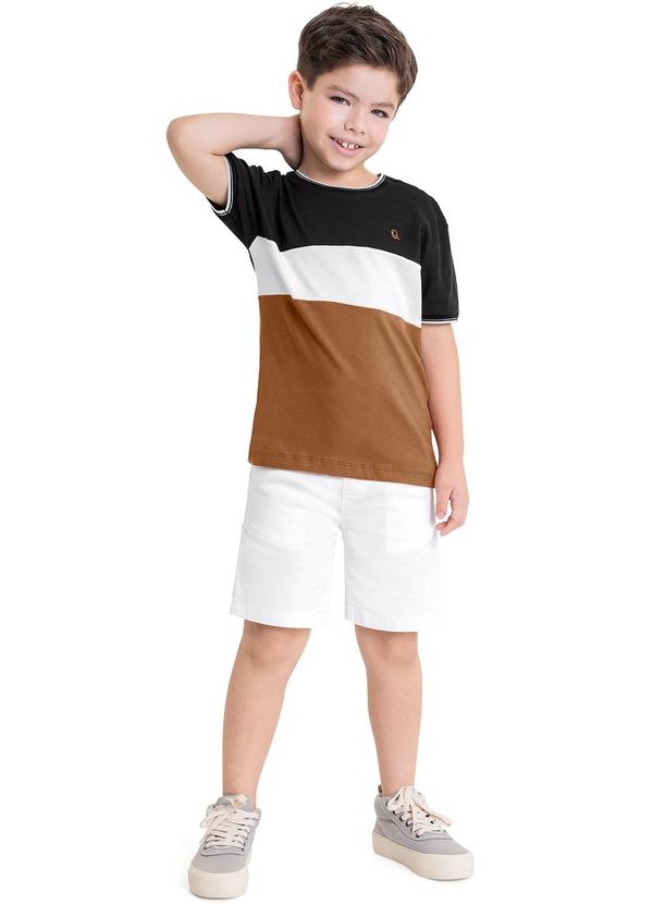 Quimby - Conjunto Infantil Camiseta e Bermuda Preto