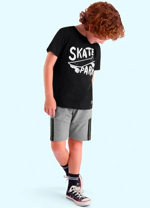Ddk - Conjunto Infantil Camiseta e Bermuda Preto - DDK