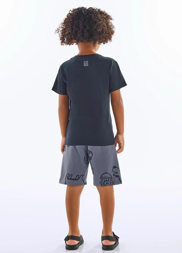 Up Baby - Conjunto Infantil Camiseta e Bermuda Preto 2