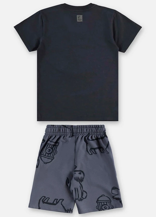 Up Baby - Conjunto Infantil Camiseta e Bermuda Preto 4