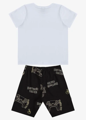 Select - Conjunto Infantil Camiseta e Bermuda Preto - SELECT