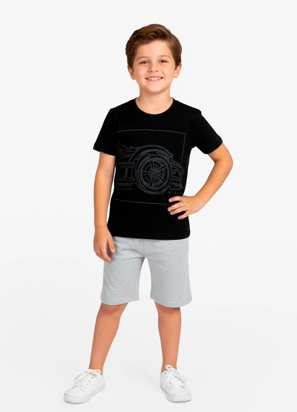 Select - Conjunto Infantil Camiseta e Bermuda Preto