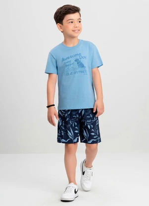 Conjunto Infantil Camiseta e Bermuda Quimby Azul - QUIMBY