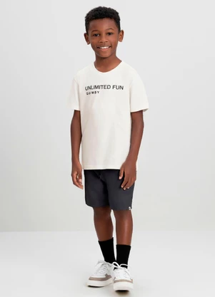 Conjunto Infantil Camiseta e Bermuda Quimby Branco - QUIMBY