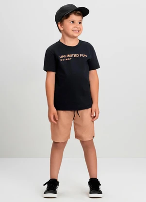 Conjunto Infantil Camiseta e Bermuda Quimby Preto - QUIMBY