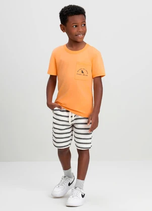 Conjunto Infantil Camiseta e Bermuda Quimby Rosa - QUIMBY