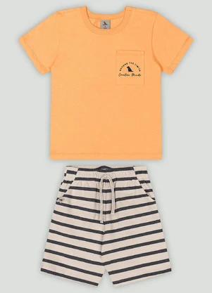 Conjunto Infantil Camiseta e Bermuda Quimby Rosa - QUIMBY