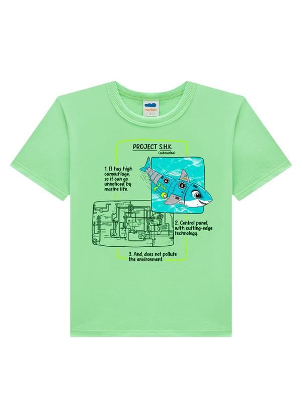 Marlan - Conjunto Infantil Camiseta e Bermuda Shark Verde 3
