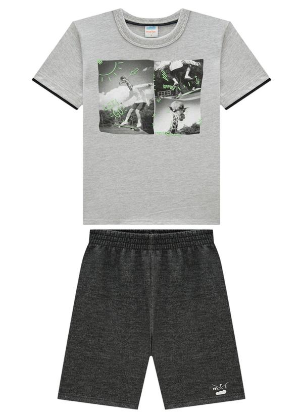 Marlan - Conjunto Infantil Camiseta e Bermuda Skate Cinza 2
