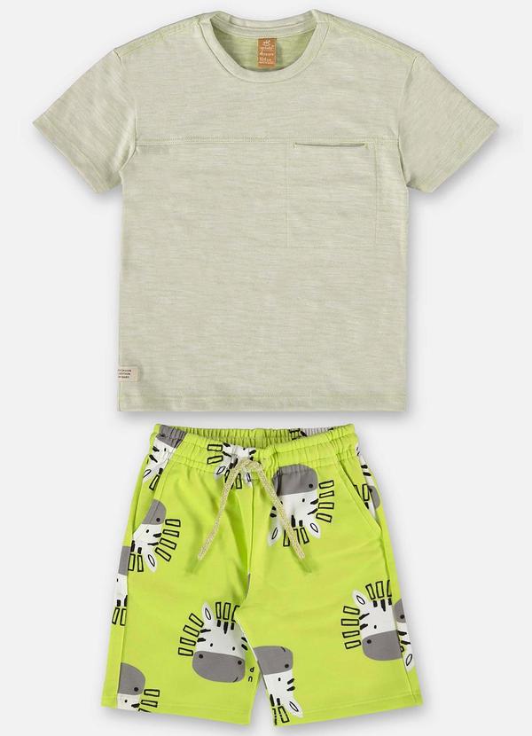 Up Baby - Conjunto Infantil Camiseta e Bermuda Verde 2