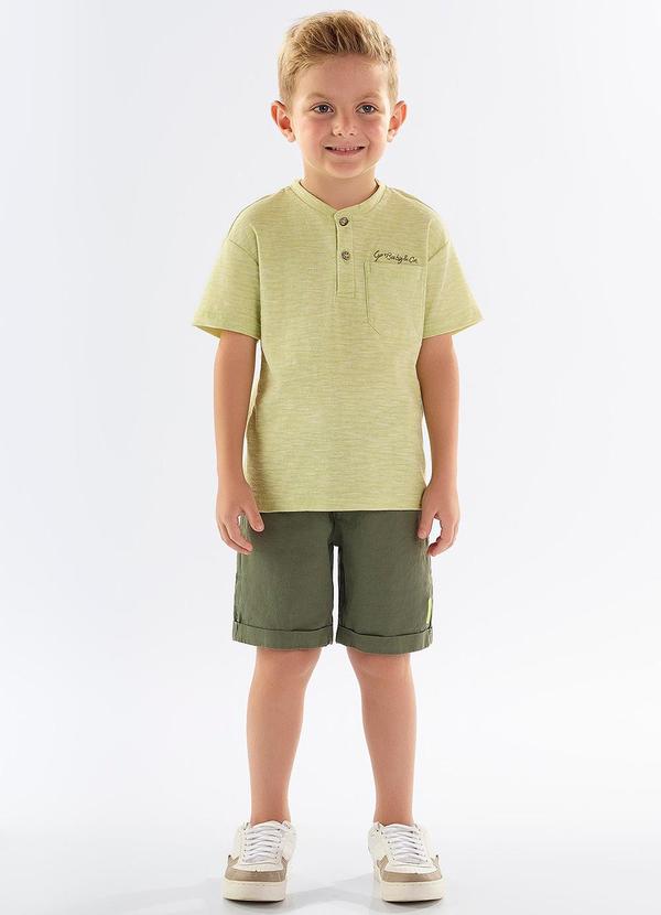 Up Baby - Conjunto Infantil Camiseta e Bermuda Verde