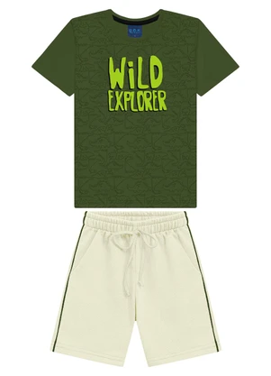 Ddk - Conjunto Infantil Camiseta e Bermuda Verde - DDK