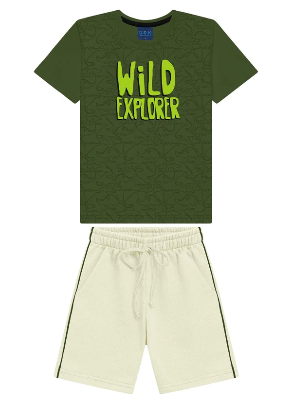 Ddk - Conjunto Infantil Camiseta e Bermuda Verde 1