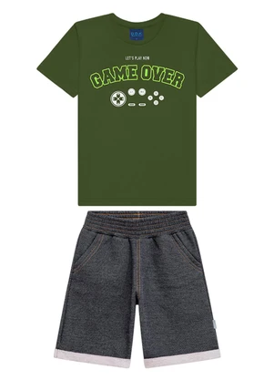 Ddk - Conjunto Infantil Camiseta e Bermuda Verde - DDK