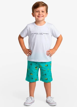 Select - Conjunto Infantil Camiseta e Bermuda Verde - SELECT